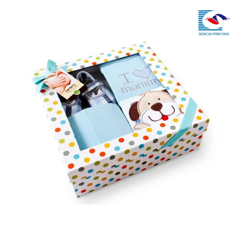 beatiful and cut gift packing styles cardboard for baby clothes