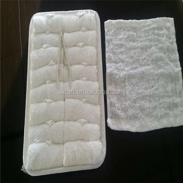 100% cotton white terry airline restaurant disposable hot towel