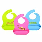 BHD 100% Food Grade Baby Feeding Silicone Bibs With Crumb Catcher