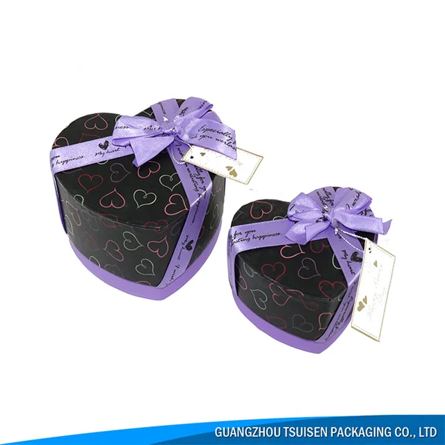 heart shape paper gift box , hard cardboard chocolate paper box