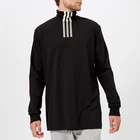 men's 3 stripes high neck long sleeve tshirt black core white turtle t shirts