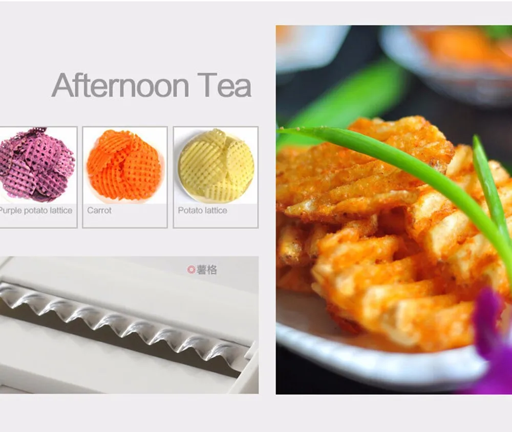 Kitchen Accessories Cooking Multi-functional Fruit Vegetable Cutter Slicer 4 Interchangeable Stainless Steel Blades tools KC1340