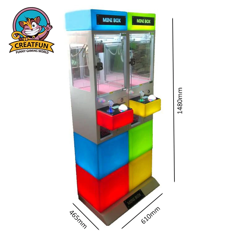 Mini coin operated vending games 2 players toy crane claw machine