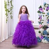 Perfectly Plum Tutu Dresses lace Ball Gown Grape Purple FLoor Length Tulle Princess Flower Girls Dress Pageant Gowns