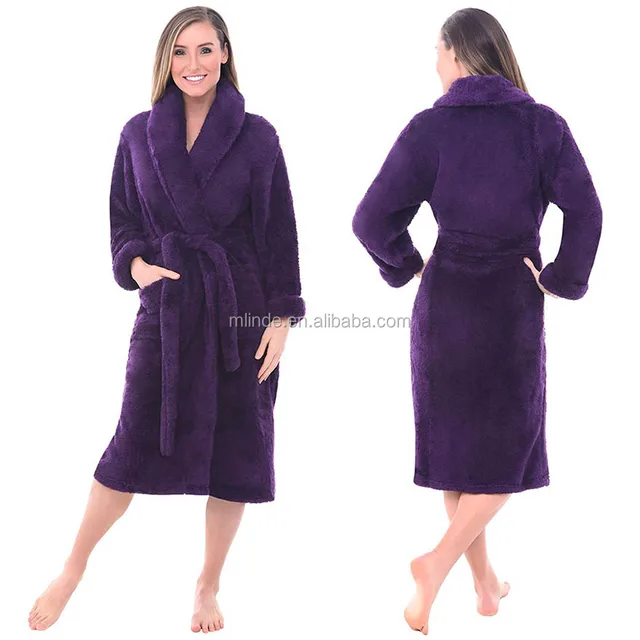 women"s soft premium plush shawl collar cashmere robe lounge