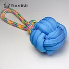 Christmas Pet toys Colorful reflective rope dog ball toy blue