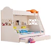 Cheap Sale White Wooden Bunk Beds for Kids with drawer and Ladder