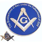 2015 Hot sell plating gold round metal lapel pin masonic