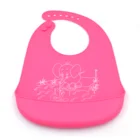 factory price premium FDA and LFGB approval best selling soft silicone baby bib with roll up feature