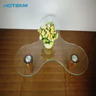Wooden Legs Living Room Furniture With Glass Top Tea Table