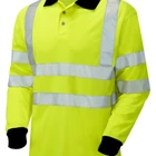 high visibility button polo shirts with reflective tape safety hi vis workwear polo