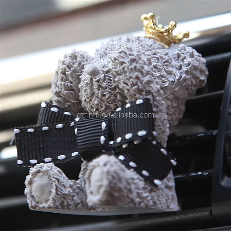 cute bear shaped grey scented ceramic car vent clip aroma oil