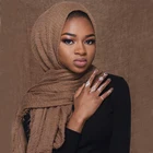 Factory Latest Women Fashionable Crinkle Scarves Shawls Hijab Muslim