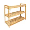 Natural Bamboo 3-Tier Shoe Rack Cabinet