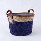 Home storage organization seagrass craft cloth lining storage bins