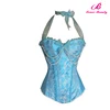 Light blue zipper beside lace fashion waist trainer corset lingerie