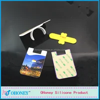 promotional gifts 86*56mm silicone phone holder with card pouch