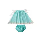 Girls Ribbons Lace Dress summer Clothes Boutique Outfits Baby Girl Clothing Sets