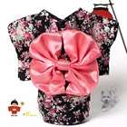 NEW Pet Clothing Dog Pet New Clothes Floral Japanese Kimono Bow Tie Shirt Costume Princess Dress