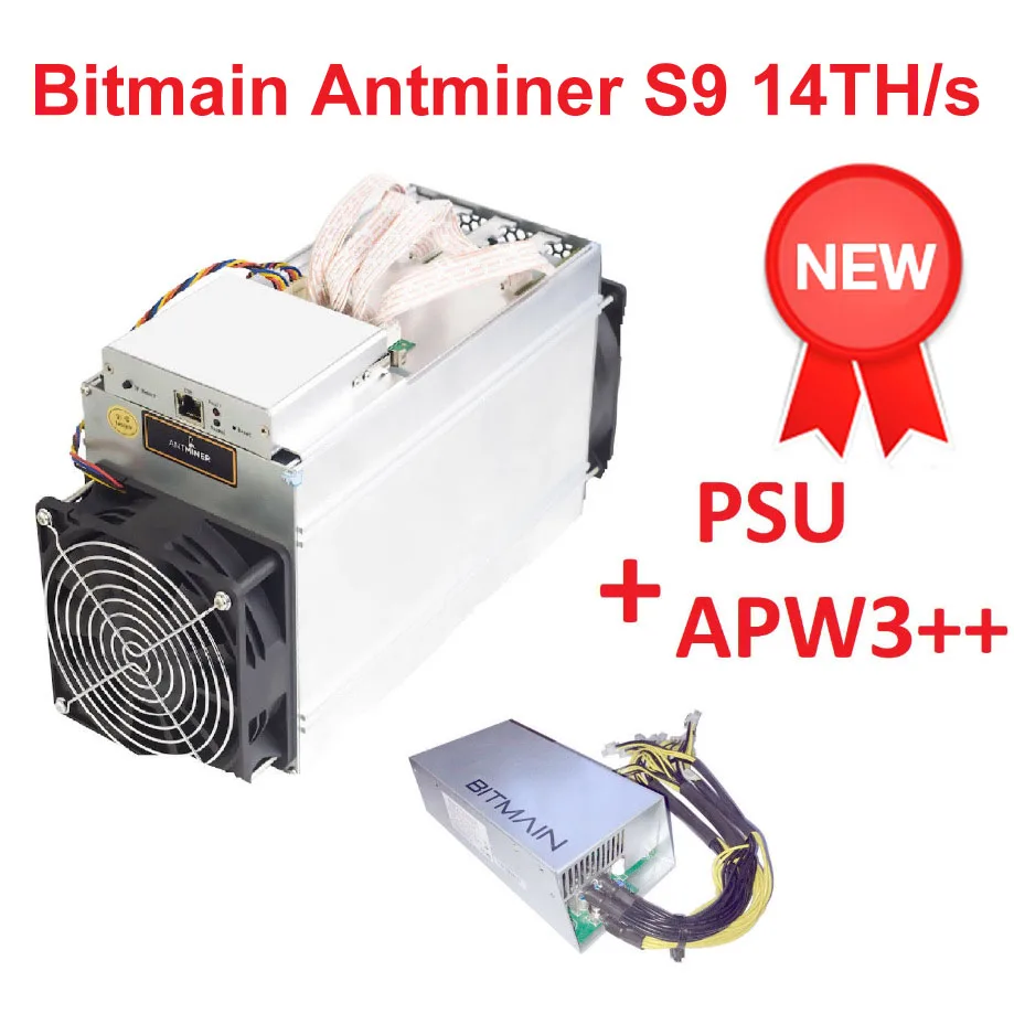 In Stock New AntMiner S9 13.5T Bitcoin Miner ASIC BTC Bitmain Mining Machine No PSU