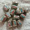 NB0075 Fashion handmade tube nepal nepalese beads with turquoise and coral inlayed