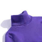 2019 Women's short body-building stretch purple warm low-collar sweater
