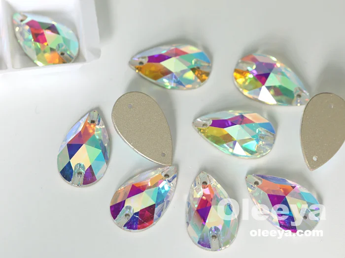 Wholesale High Quality 5A Flat Back Glass 10mm 16 Cut Round Crystal AB Sew on Rhinestones for Sewing on Clothes and Shoes