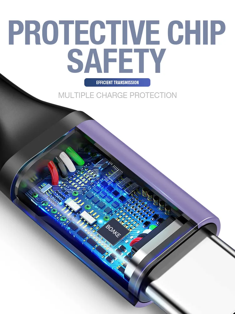 High quality purple aluminium alloy head type-c usb cable nylon braided 2.1A cell phone usb type c cord - ANKUX.COM