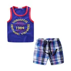 Mudkingdom boys cartoon print summer children sports suit with round collar multicolor vest and baggy shorts set