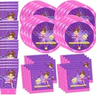 UMISS Gymnastics Star Birthday Party Supplies Set Plates Napkins Cups Tableware Kit for 16