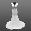 Elegant V Neckline Sleeveless Chiffon Corset Mermaid Patterns Boho Wedding Dress