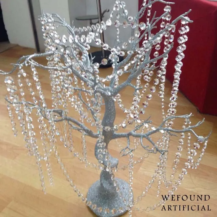 wedding tree silver glitter tree with crystal for wedding