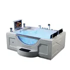 2 person air jets bathroom bath tub with pillow