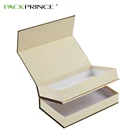 Custom Logo Paper Book Shaped Gift Box Rectangle Plain Rigid 2 Layer Cardboard Packaging With Magnetic Closure