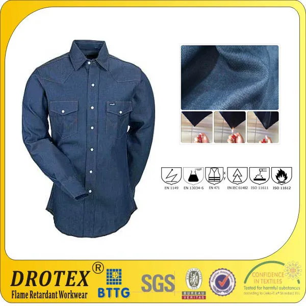 6~8oz fireproof Jeans shirt for workman protection