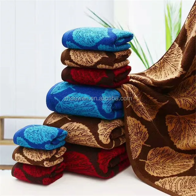 100% cotton yarn dyed jacquard gift towel set packing