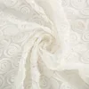 GG032 Hot Sale - 3D Organza Lace Fabric with Chiffon Rosette Flowers Appliques White for Bridal Gown Prom Dress Fabric By Yard