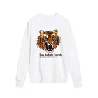 Men's Tiger Design Digital Printed Hoodie Shirt Classic Oversize Sweater With Trimmed Neck and Cuff