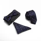 Business Wedding Men Ties Neckties Bowtie Hanky Ties Gift Set
