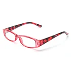 Factory Directly Fashion Women Red PC Rectangle Full Frame Flower Printed Reading Glasses
