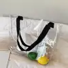 Wholesale cheap waterproof shoulder bag transparent beach bag portable laser transparent PVC shopping bag