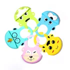 New Arrival Soft Waterproof Cartoon Animal Printed Baby Bibs Silicone