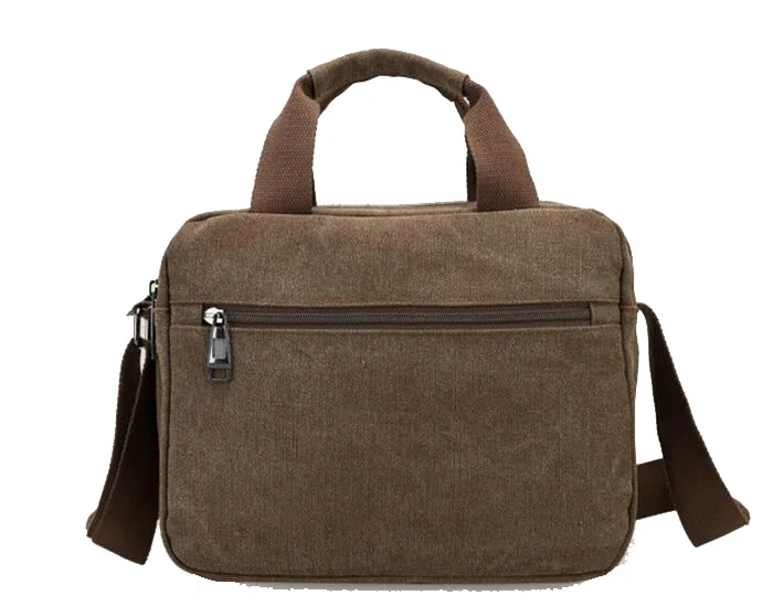 High quality mens briefcase canvas shoulder laptop messenger bag