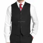 mens male black wool vest for wedding