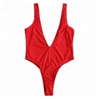 FEIBUSHI Sexy Swimwear Women Backless Beachwear High Cut Bikini Hot Red Summer Beach Bathing suits 2018