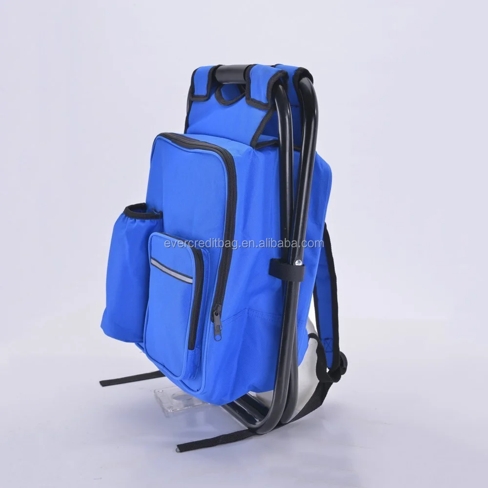 Outdoor Foldable Backpack Chair with Cooler Bag Hiking Camping Fishing Beach Bag