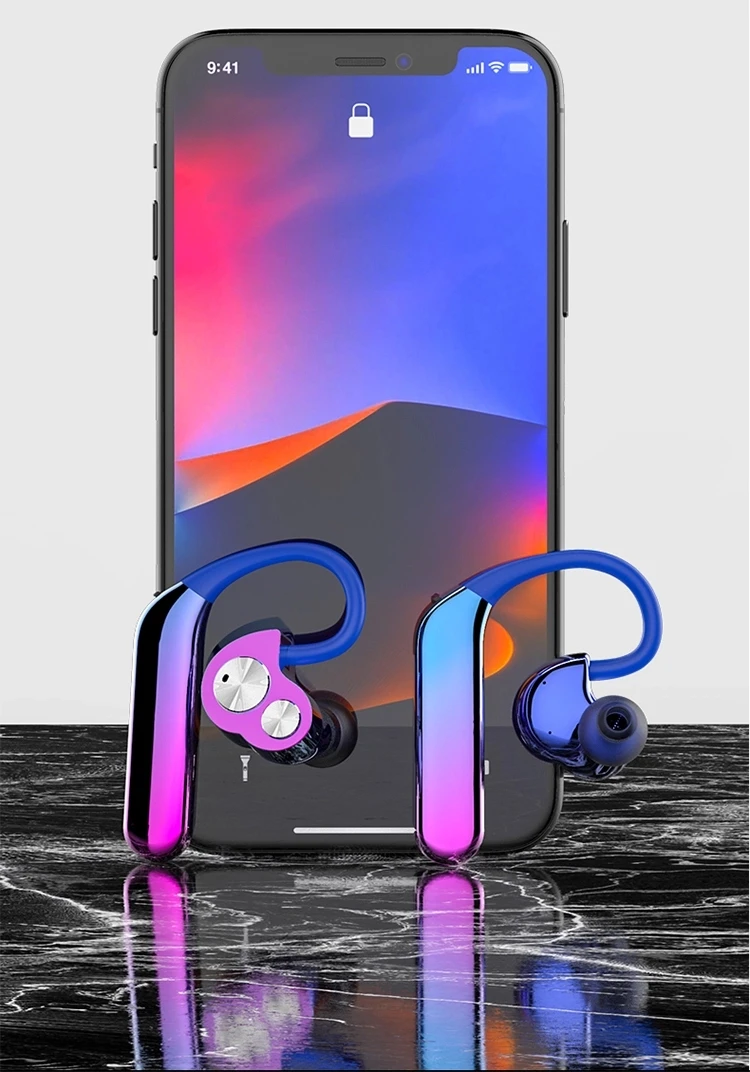 Earphones X6 TWS Ear hook Headset , noise cancelling wireless tws earbuds v5.0 bluetooth for mobile phone gaming - ANKUX.COM