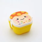 LULA 2 Layers Mushroom Lunch Box Food Container Plastic Microwave Dinnerware Picnic Storage Box