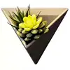 Hot sale triangle indoor cement flowerpot with indoor artificial plant