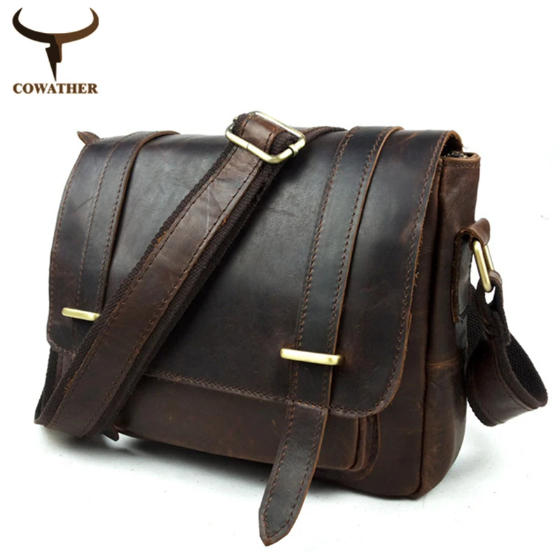 New 2015 cow genuine leather messenger bags for men handbags magnetic buckle Durable Adjustable shoulder straps free shipping